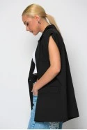 Αμάνικο blazer με κουμπί μαύρο