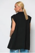 Αμάνικο blazer με κουμπί μαύρο