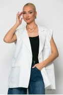 Αμάνικο blazer με κουμπί λευκό