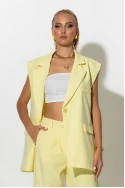 Αμάνικο blazer με κουμπί κίτρινο Αμάνικο blazer με κουμπί κίτρινο