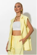 Αμάνικο blazer με κουμπί κίτρινο Αμάνικο blazer με κουμπί κίτρινο