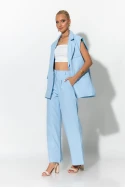 Αμάνικο blazer με κουμπί σιέλ Αμάνικο blazer με κουμπί σιέλ