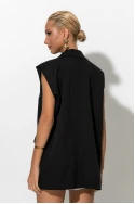 Αμάνικο blazer με κουμπί μαύρο Αμάνικο blazer με κουμπί μαύρο
