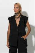 Αμάνικο blazer με κουμπί μαύρο Αμάνικο blazer με κουμπί μαύρο