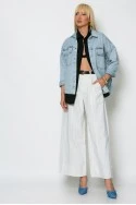 Jean jacket με στράς μπλε ανοιχτό