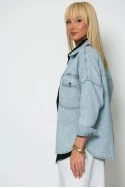 Jean jacket με στράς μπλε ανοιχτό