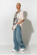 Oversized T-Shirt με στάμπα 23 leopard μπεζ