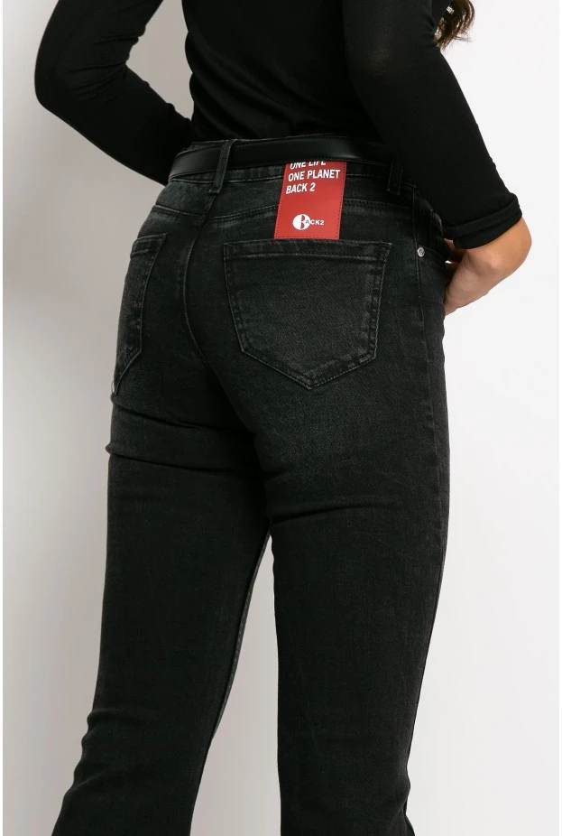 Jean flare μαύρο