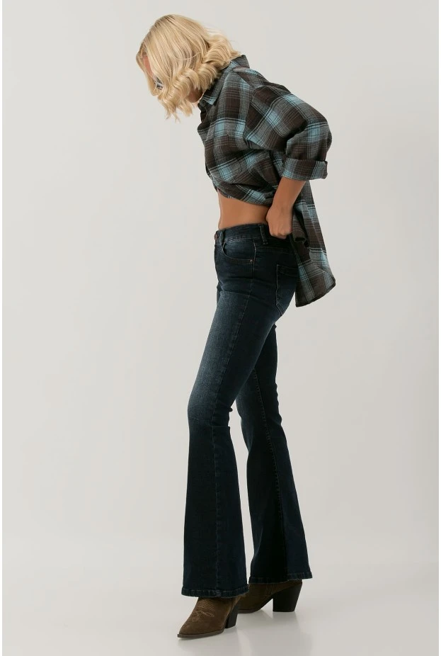 Jean flare fit μπλε σκούρο