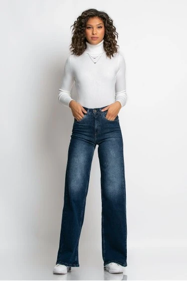 Jean flare fit μπλε