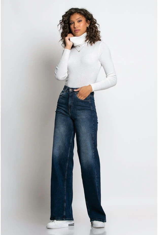 Jean flare fit μπλε