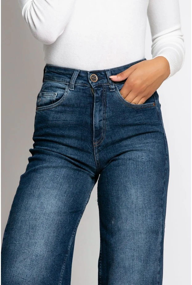 Jean flare fit μπλε