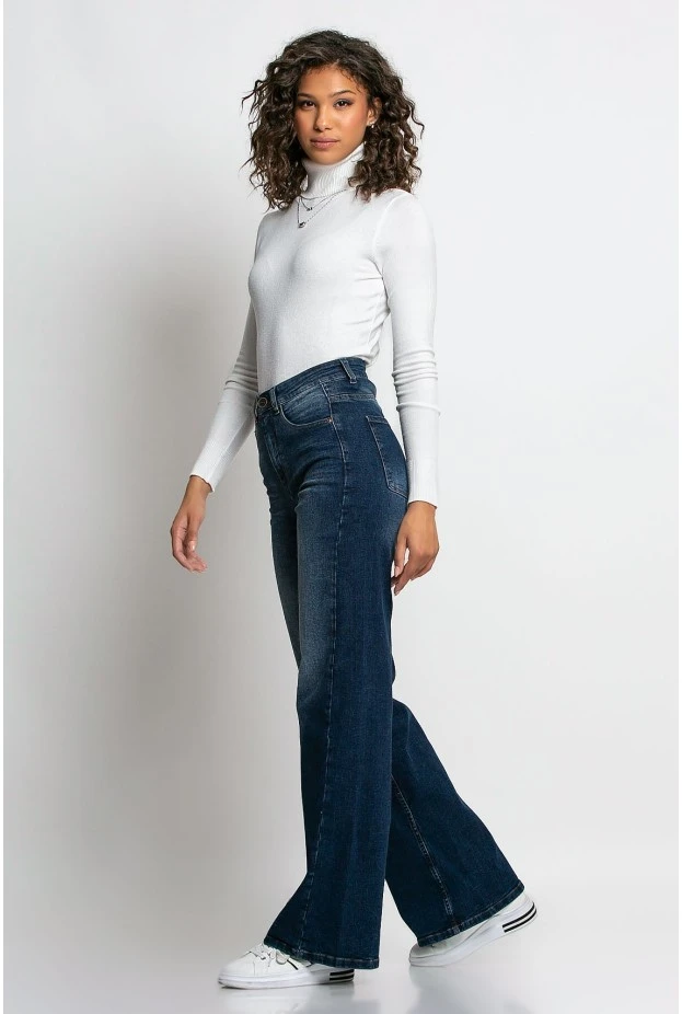 Jean flare fit μπλε