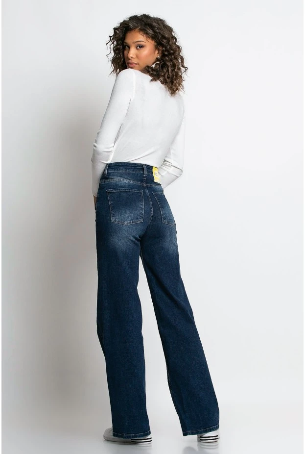 Jean flare fit μπλε