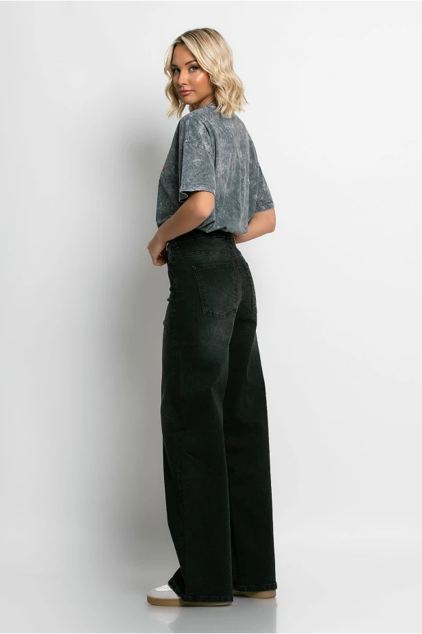 Jean flare fit μαύρο Jean flare fit μαύρο