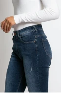 Jean loose fit μικρές φθορές μπλε σκούρο Jean loose fit μικρές φθορές μπλε σκούρο