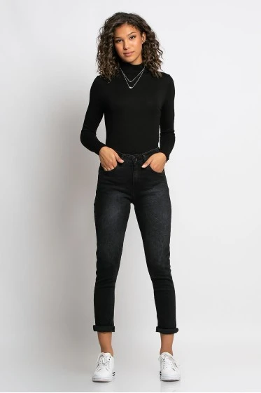 Jean loose fit μαύρο
