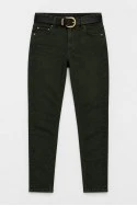 Jean loose fit μαλακό ύφασμα χακί σκούρο