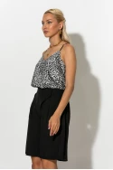 Leopard print μπλούζα τιραντέ γκρι