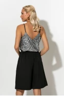Leopard print μπλούζα τιραντέ γκρι