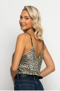 Leopard print μπλούζα τιραντέ μπεζ Leopard print μπλούζα τιραντέ μπεζ
