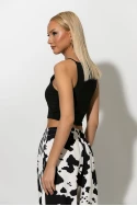 Crop top τιραντέ με τετράγωνη λαιμόκοψη μαύρο Crop top τιραντέ με τετράγωνη λαιμόκοψη μαύρο