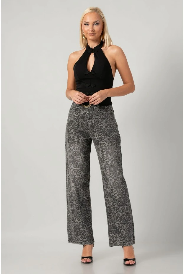 Crop top halter με άνοιγμα στο στήθος μαύρο