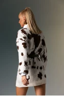 Πλεκτή μπλούζα cow print καφέ Πλεκτή μπλούζα cow print καφέ