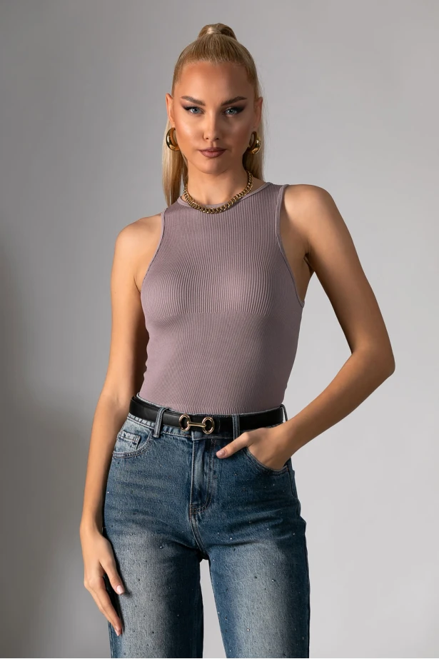 Kορμάκι ριπ με παρτούς ώμους πούρο