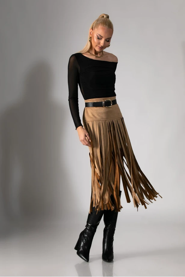 Μπλούζα με έναν ώμο και διαφάνεια στην πίσω όψη μαύρο