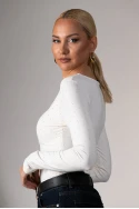 Kορμάκι με v strass και cups εκρού