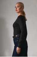 Kορμάκι με v strass και cups μαύρο