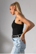 Kορμάκι τιραντέ με σχέδιο ραφές μαύρο