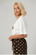 T-shirt oversized με στράς chi omega λευκό