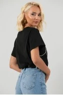T-shirt με κέντημα καρδιά μαύρο