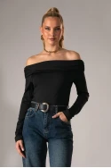 Μπλούζα off shoulder μαύρο