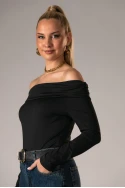 Μπλούζα off shoulder μαύρο