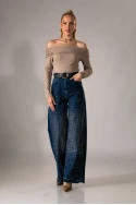 Μπλούζα off shoulder μπεζ σκούρο