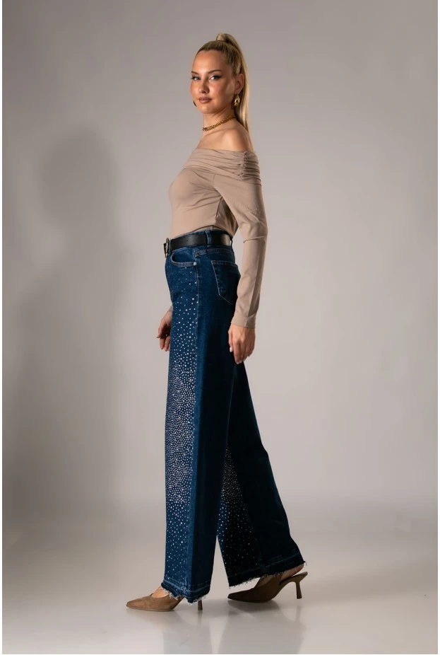 Μπλούζα off shoulder μπεζ σκούρο