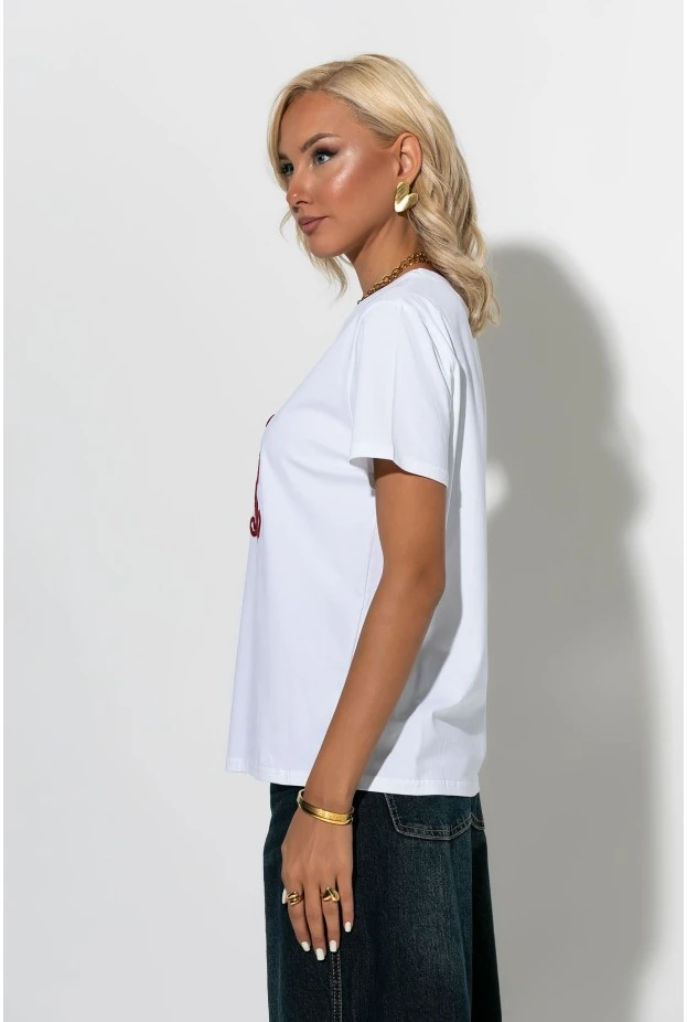 T-shirt με patch A μπορντό