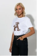 T-shirt με patch A καφέ