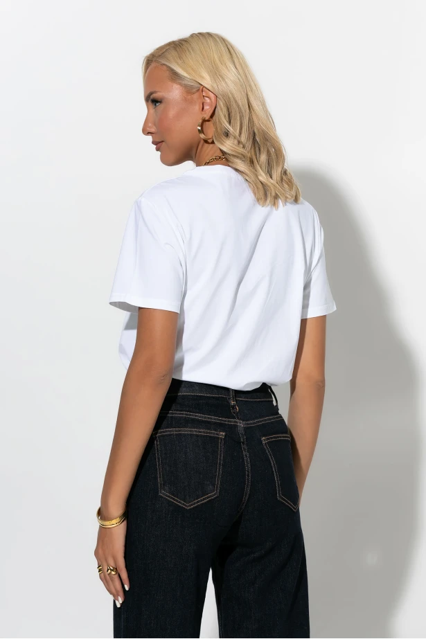 T-shirt με patch A καφέ