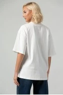 T-shirt oversized με patch 90s baby λευκό