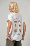 T-shirt oversized με στάμπα croissante λευκό