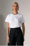 Basic t-shirt με στρογγυλή λαιμόκοψη λευκό