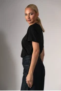 Basic t-shirt με στρογγυλή λαιμόκοψη μαύρο