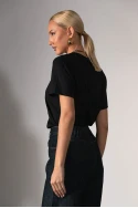 Basic t-shirt με στρογγυλή λαιμόκοψη μαύρο