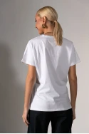 Basic t-shirt με v λαιμόκοψη λευκό