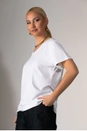 Basic t-shirt με v λαιμόκοψη λευκό