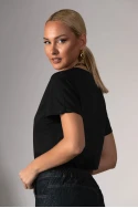 Basic t-shirt με v λαιμόκοψη μαύρο